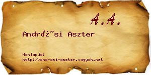Andrási Aszter névjegykártya